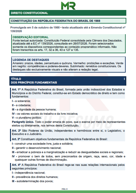 Constituição Federal PMPE - Interior 1
